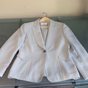 Tahari Blazer Light Grey Crepe Women's Blazer Size 12